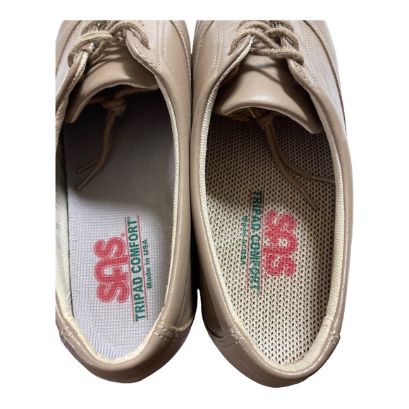 SAS Women's 8.5M Whisper Lace Up Shoes Bone Mocha Walking Tripad Comfort EUC - Picture 7 of 10